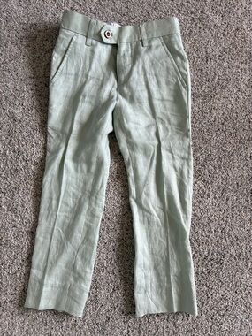 Boys Lightweight Sage Green Dress Pants
